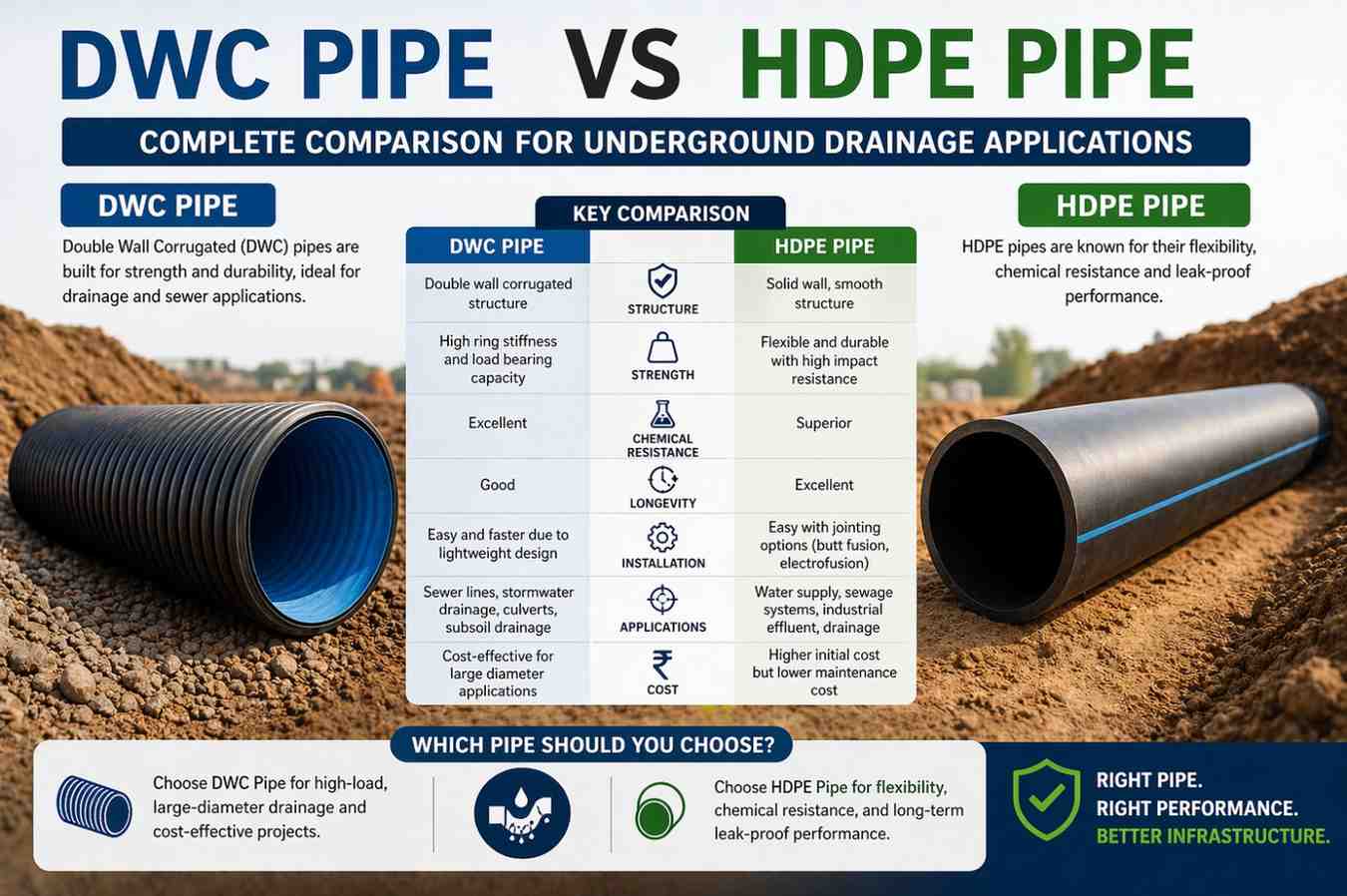 DWC Pipe vs HDPE Pipe